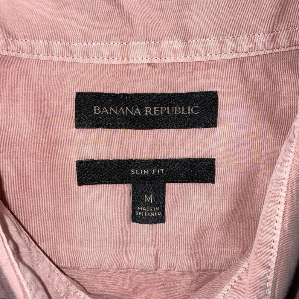 2 Banana Republic Mens M Slim Fit Long Sleeve Button Down Shirts Blue Rose Lot